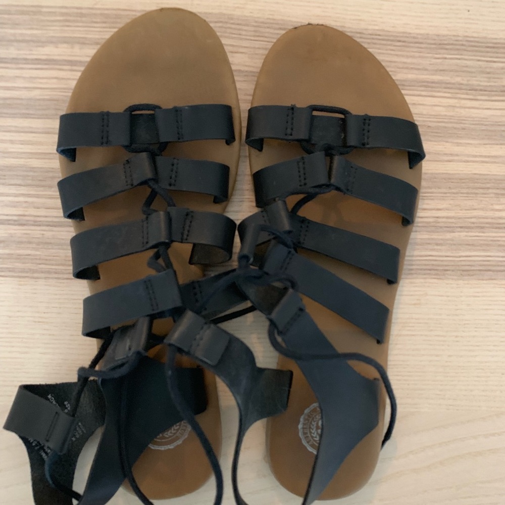 Black lace up sandals